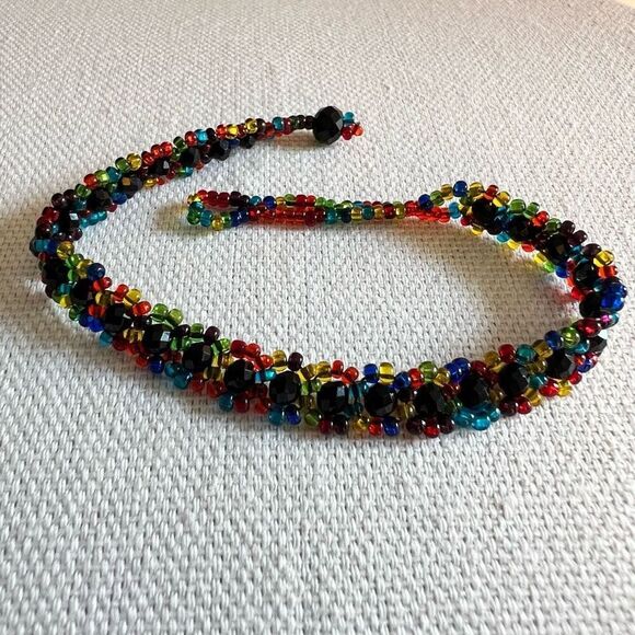 Artisan Handcrafted Colorful Tiny Seed Beads Bracelet 7-7.5 inch Adjustable - Picture 1 of 5